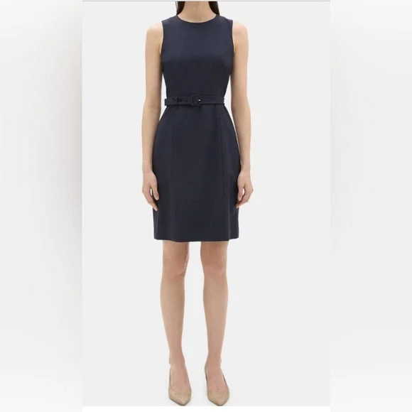 Theory | Dresses | Theory Savona Stretch Wool Navy Suit Dress Size |  Poshmark